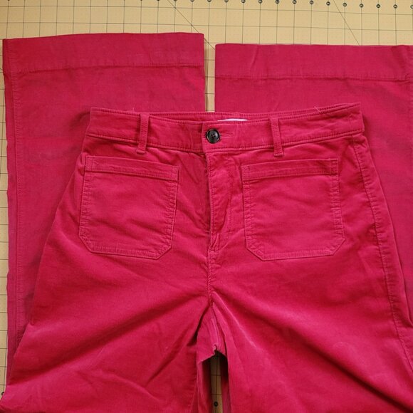 Awesome LOFT Pink Corduroy Palmer Wide Leg Pants Misses Size 6 - Picture 2 of 11